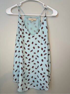 LOFT Leaf Print Spaghetti Strap Cami Size S (pit to pit 18 inch length 23 inch)